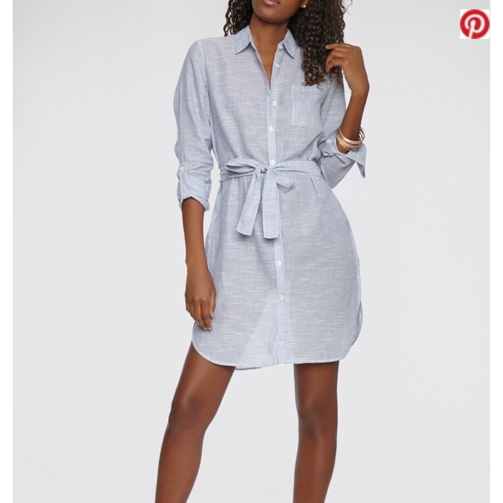 stripped linen bottom dress